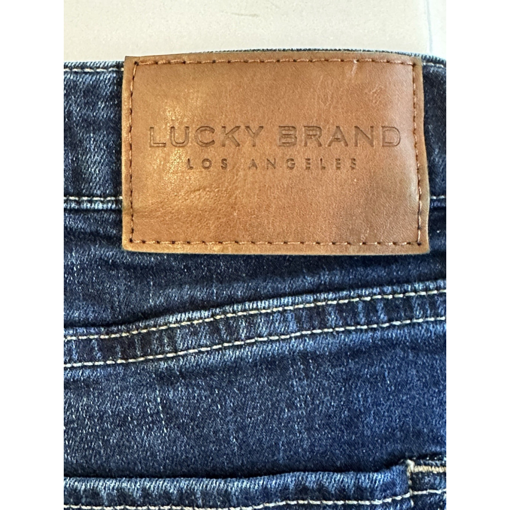 Lucky Brand High Rise Flare Stevie Denim Jeans Womens Size 14 / 32 Blue Raw Hem - Picture 3 of 16